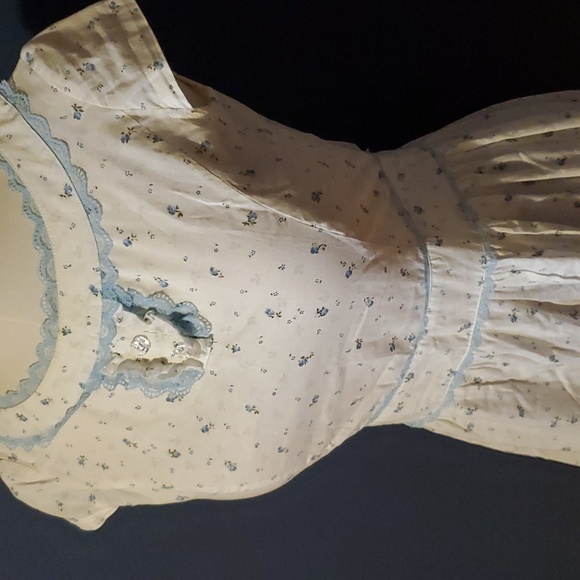 Pretty blue foral dress, cotton, size small - Picture 2 of 4